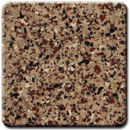 Epoxy flooring Premium Chestnut with Rust Red garage floor coating color sample